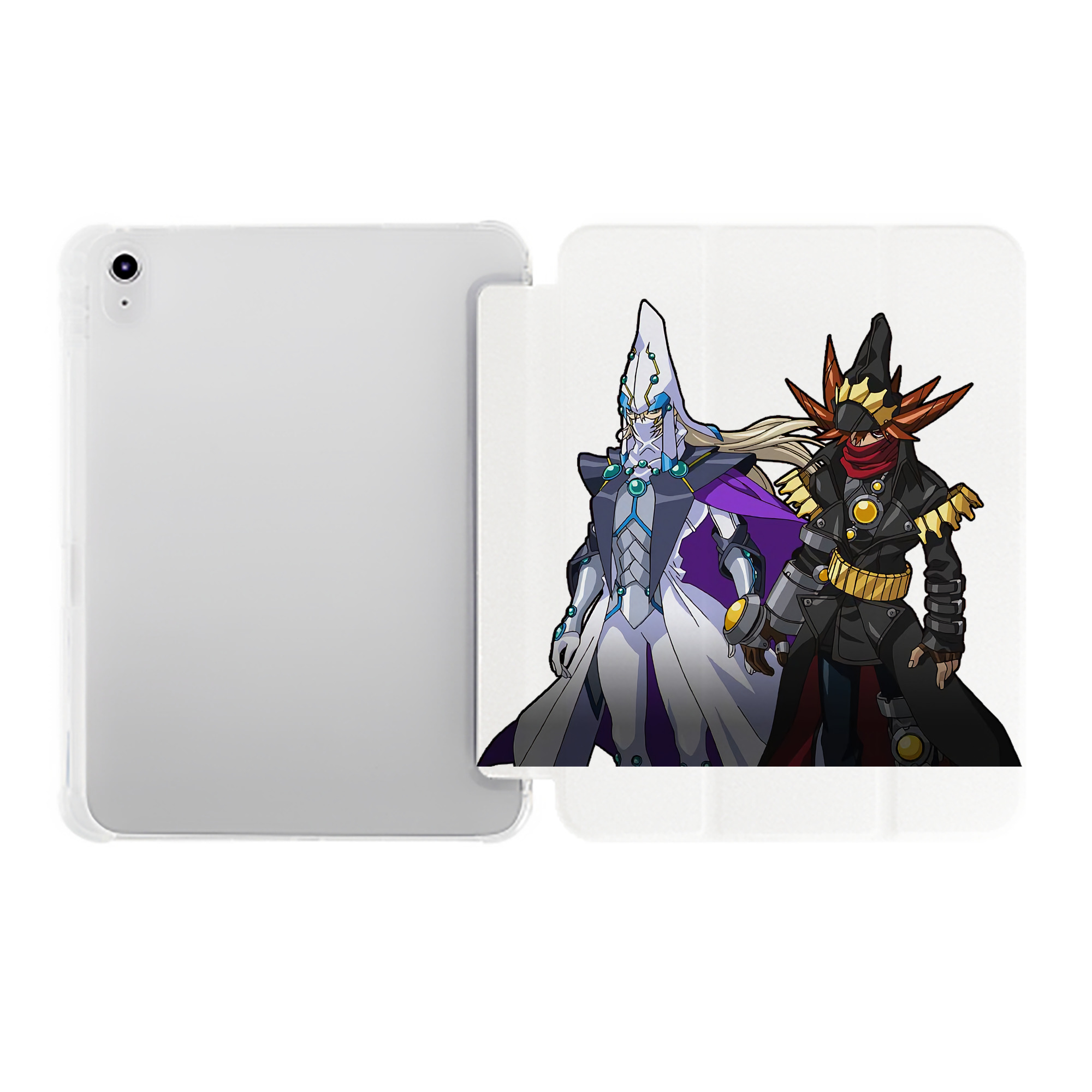 （画像用） 遊☆戯☆王 Yu-Gi-Oh! IPad ケース ペン収納付き 三つ折りスタンド PUレザー×シリコン 対応機種9.5/10.5/10.9インチ